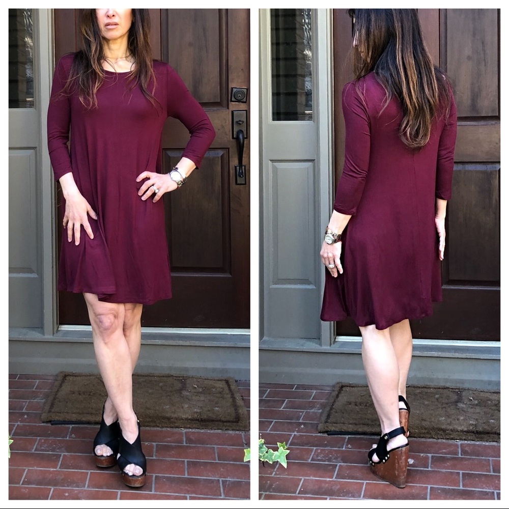 ✨LAST ONE✨ 3/4 sleeves flared swing tunic dress - Picture 8 of 8